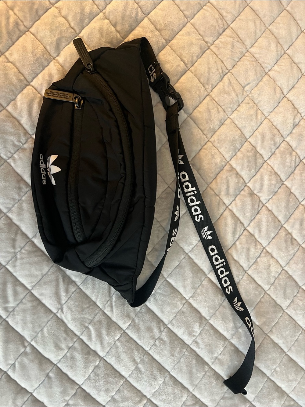 adidas Originals Black Waist Pack with Logo Strap